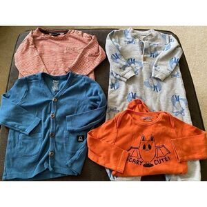 baby boy's fall size 12m bundle; romper, cardigan, halloween, autumn